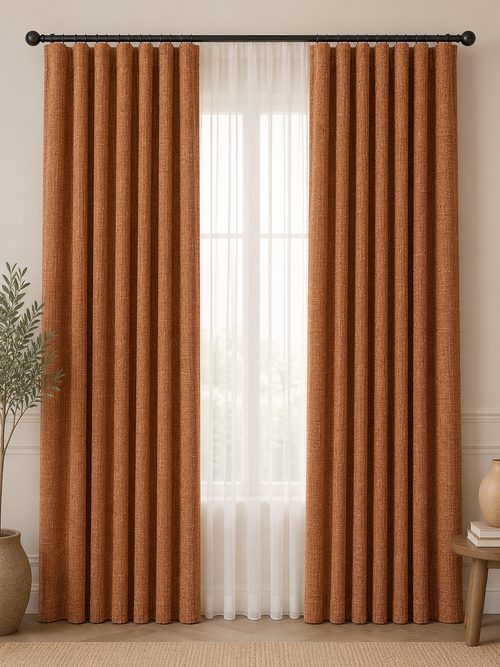 IREZ Signature Collection 
Terra Textured Curtain Panel – Premium Rustic Woven Drapery
