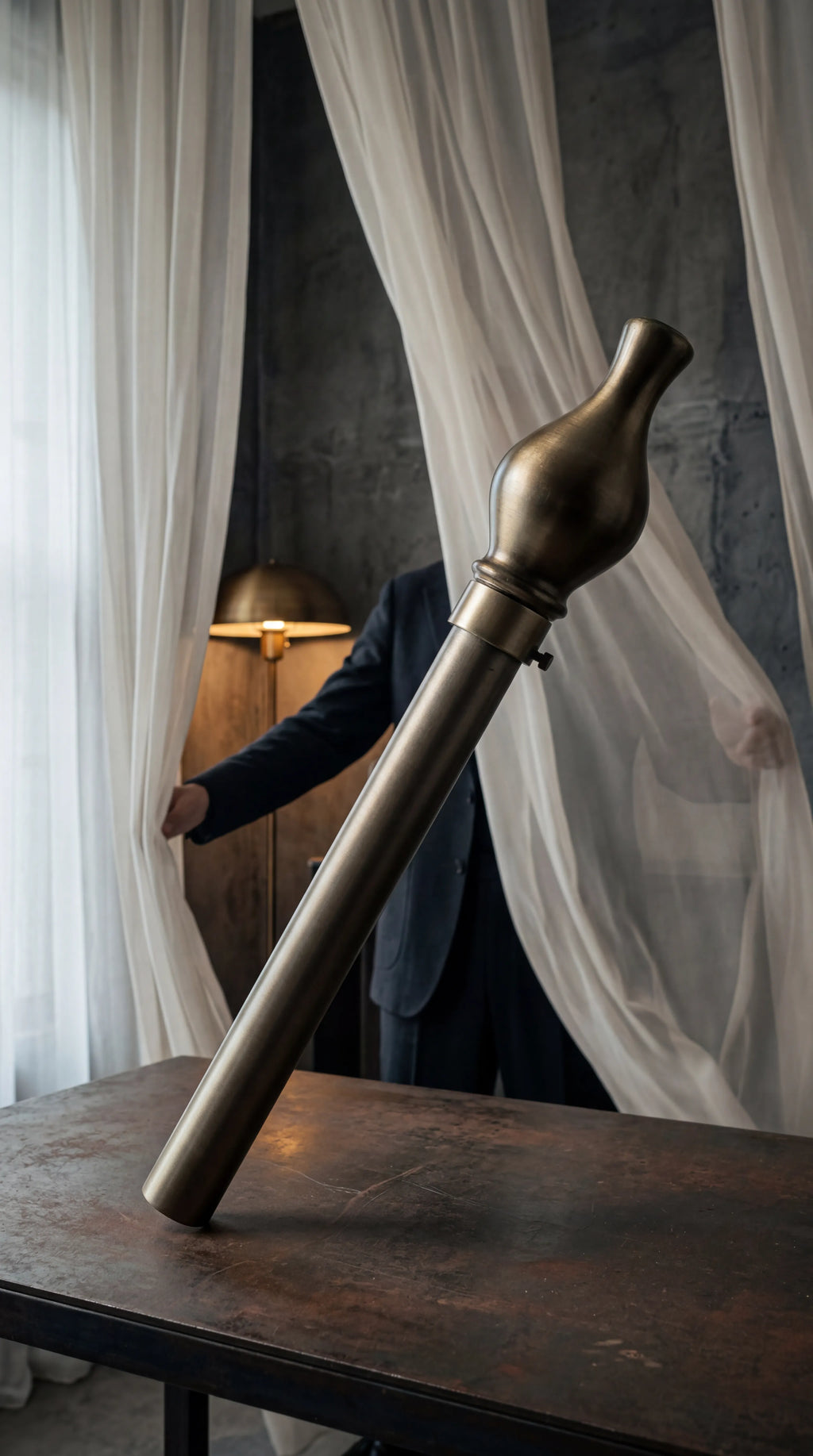 IREZ Signature Collection – Luxury Antique Brass Rustic Curtain Rod