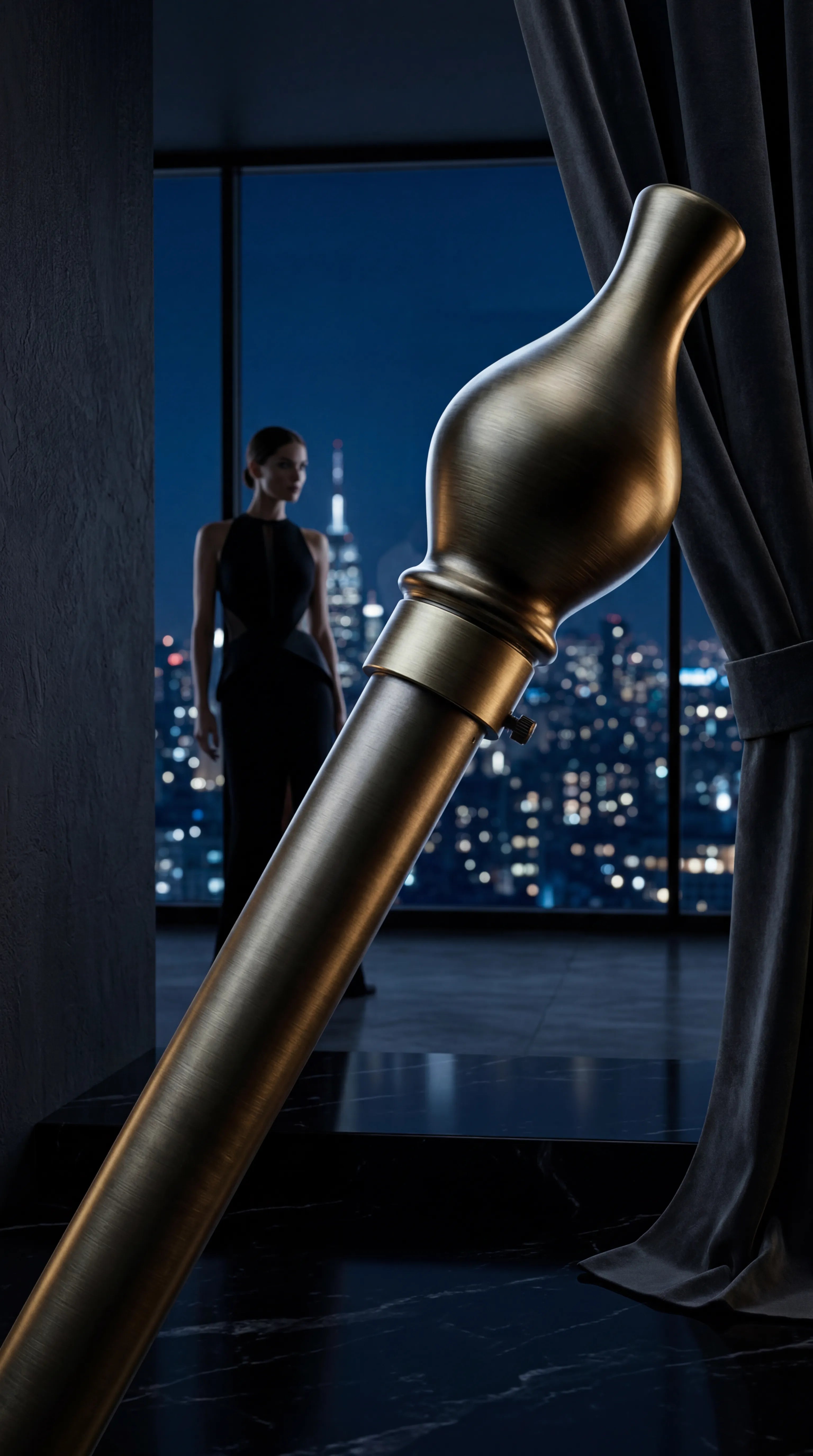 IREZ Signature Collection – Luxury Antique Brass Rustic Curtain Rod