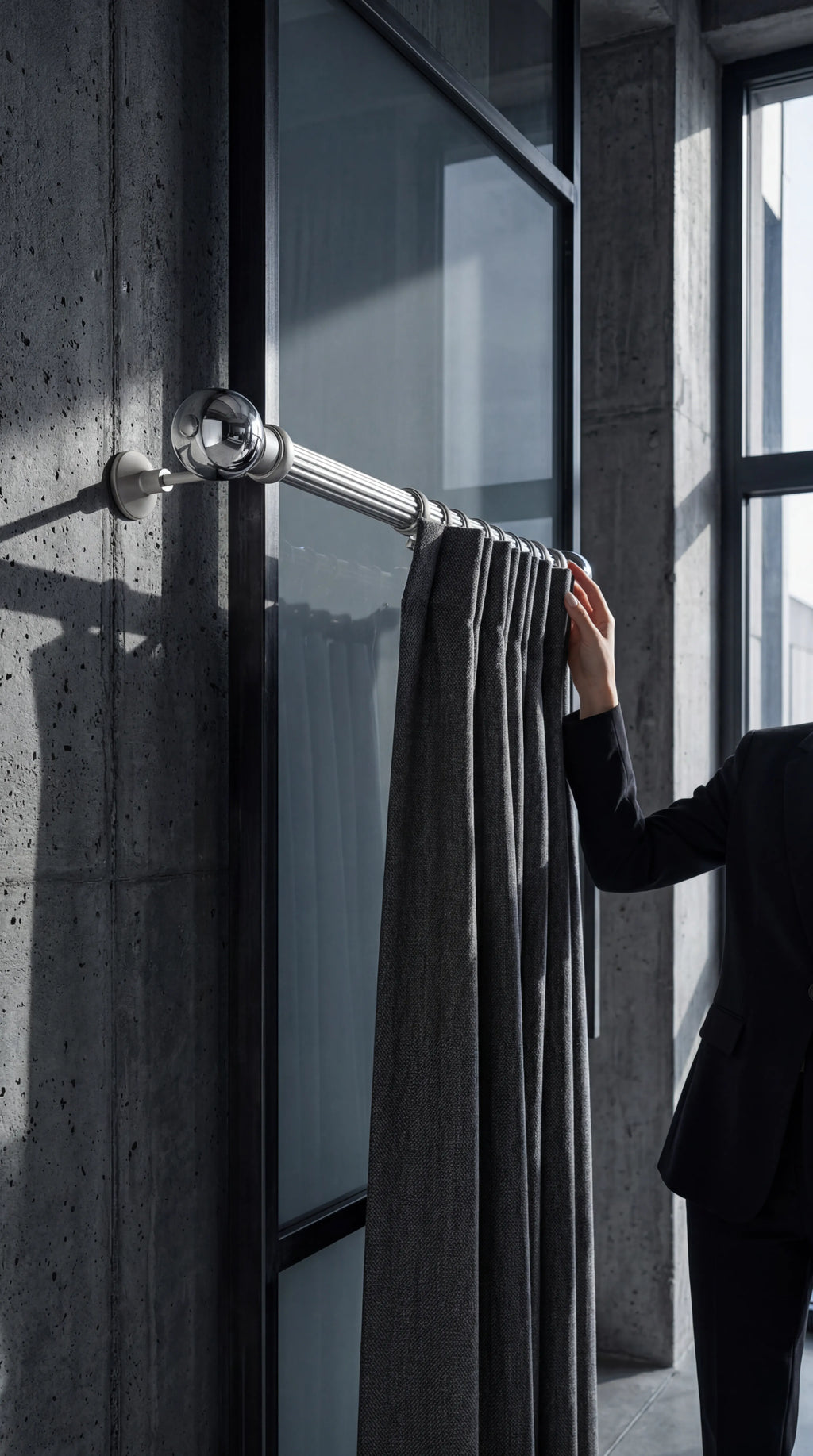 Luxury Chrome Sphere Curtain Rod | IREZ Signature Collection