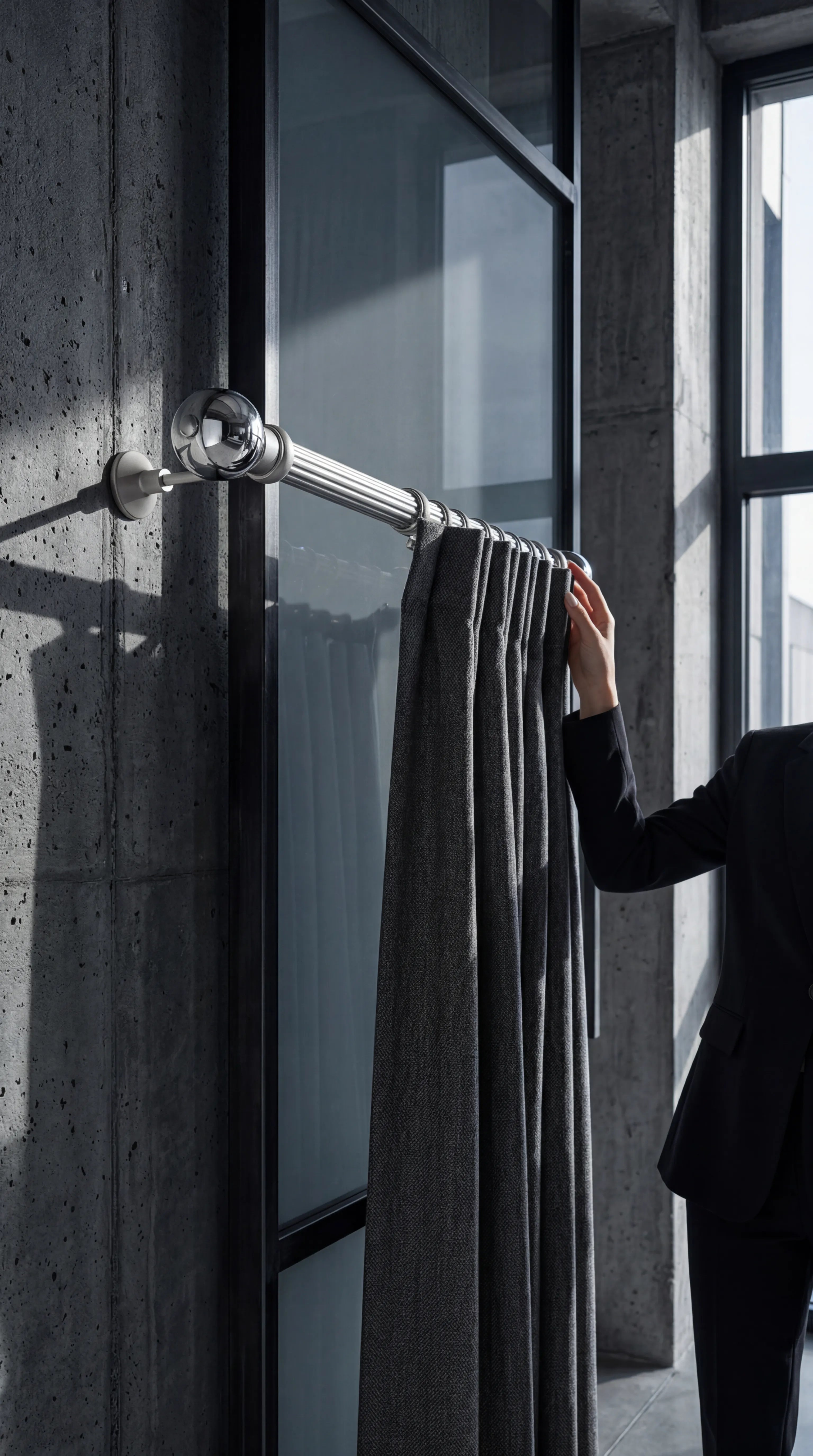 Luxury Chrome Sphere Curtain Rod | IREZ Signature Collection