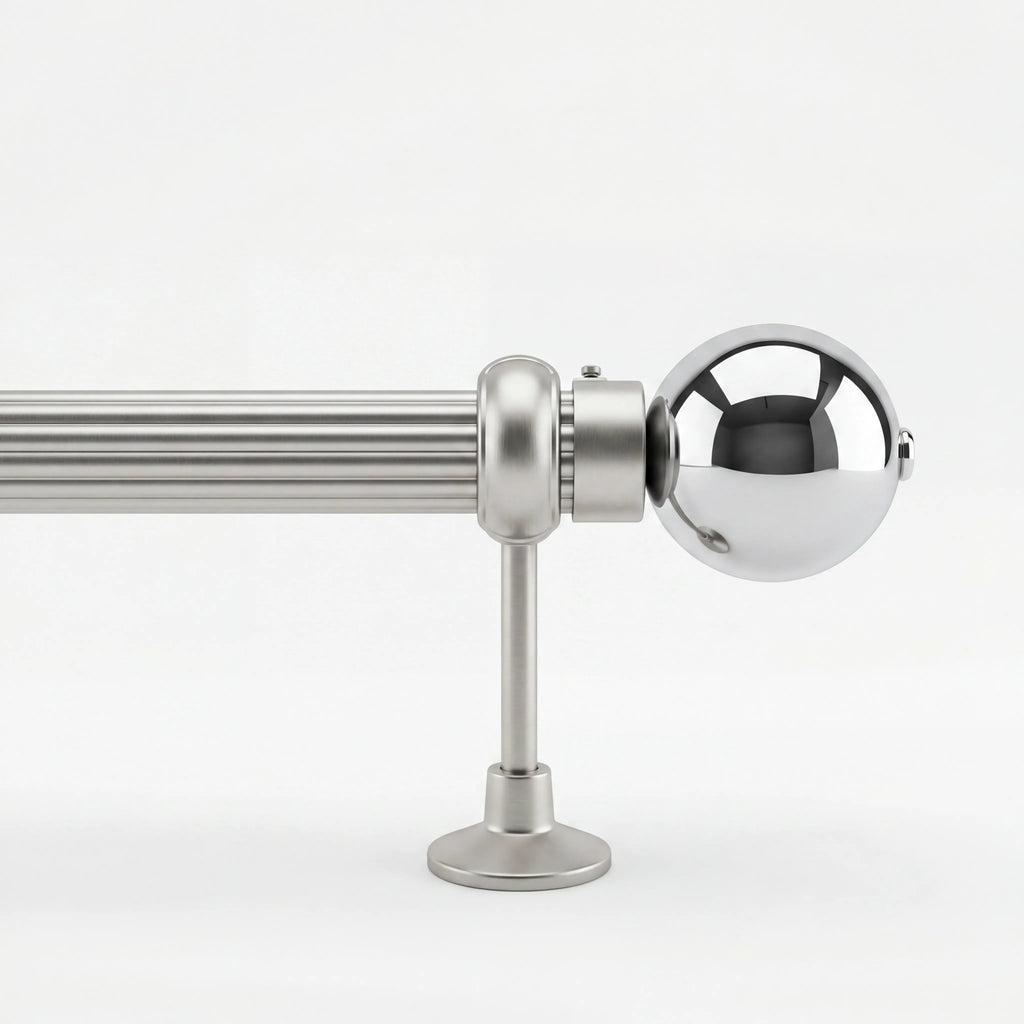 Luxury Chrome Sphere Curtain Rod | IREZ Signature Collection